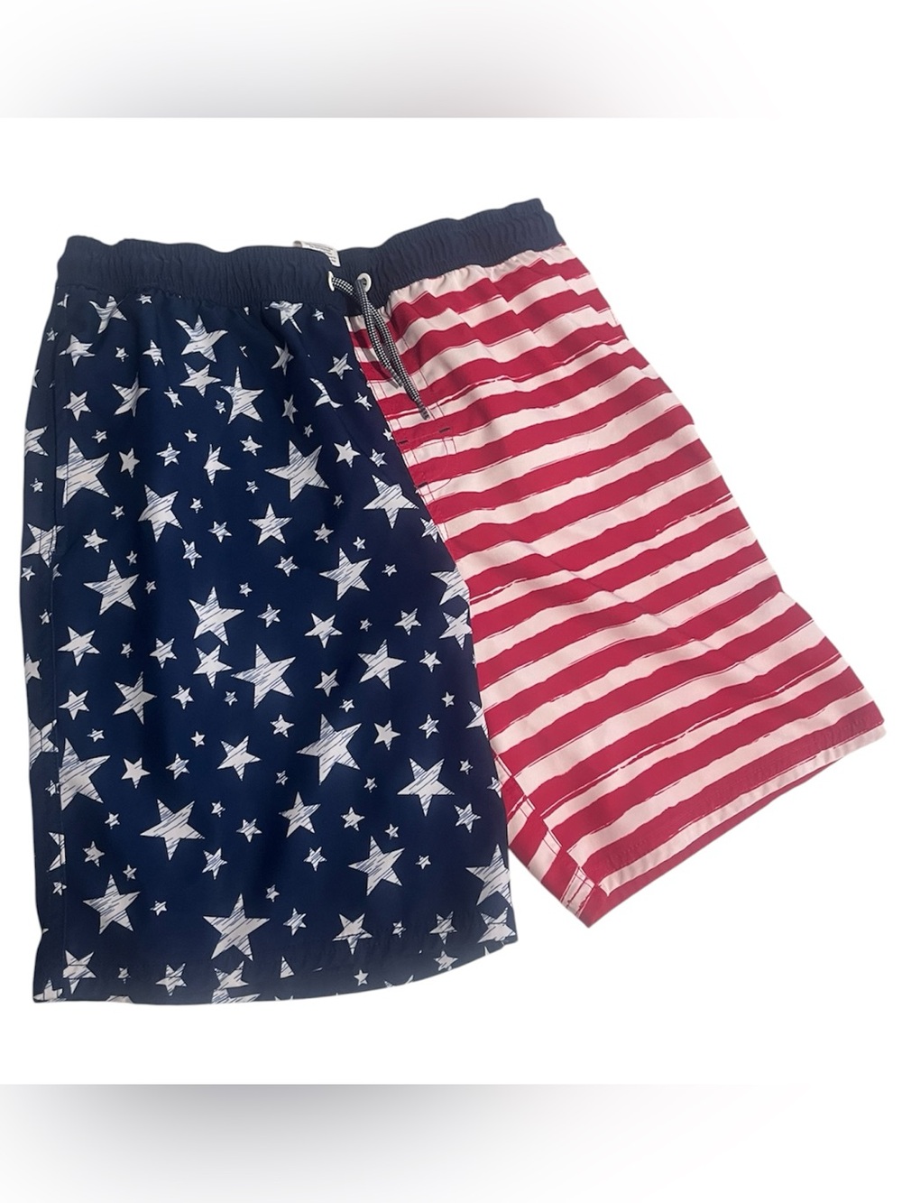 Boys Star & Stripe Swim Shorts - Red & Navy